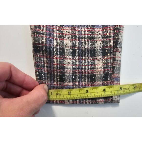 Zac & Rachel velour SOFT M Plaid Pants Tapered Leg Stretch Pull on festive comfy - Picture 6 of 9